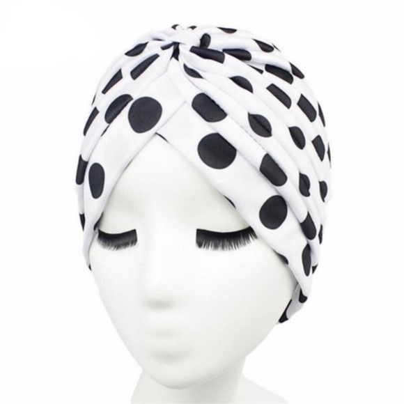 Fashion polka dot pin-up boho chic gypsy wrap hat - Picture 5 of 8